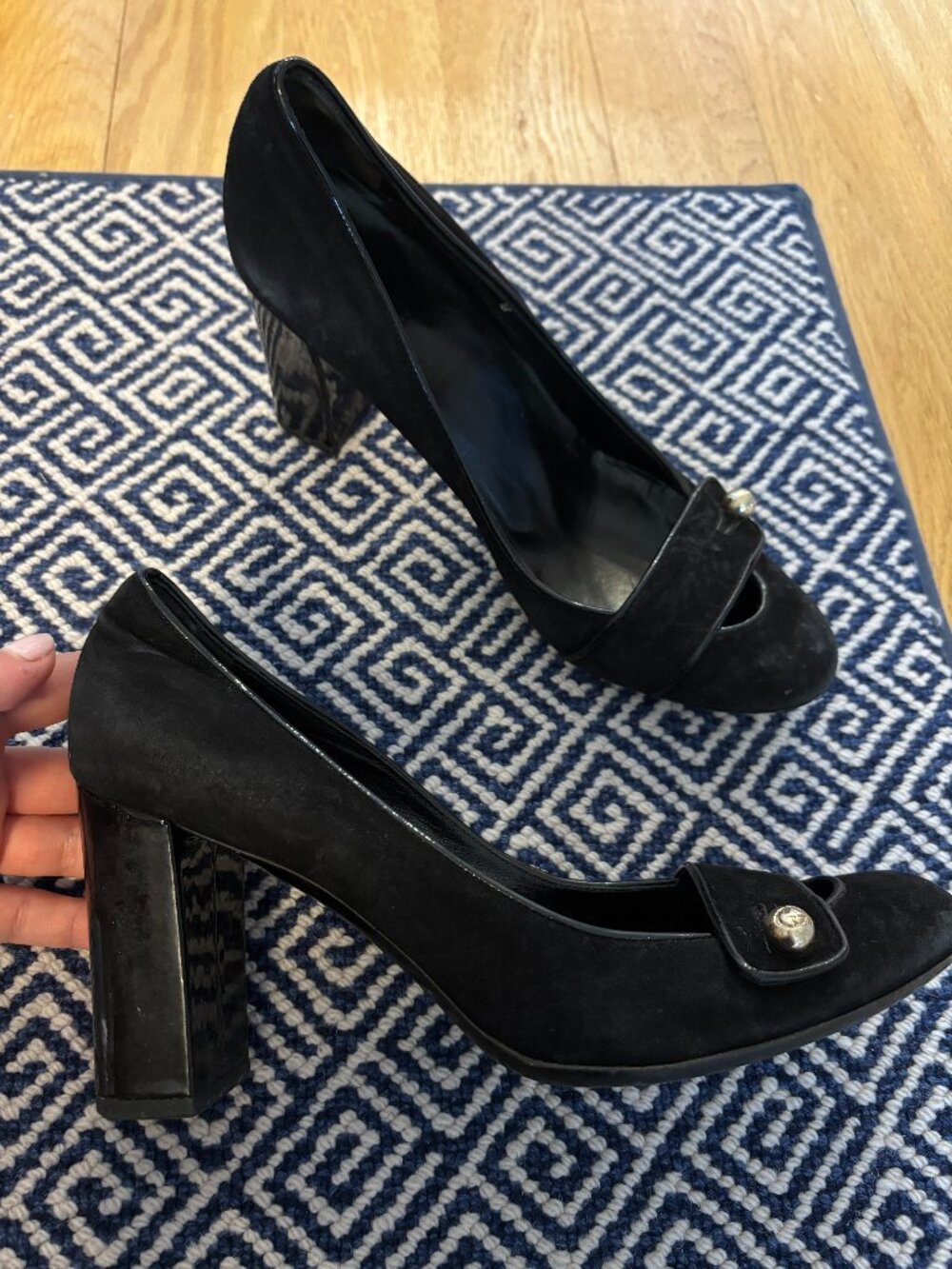 Gucci Vintage Black Suede Heels